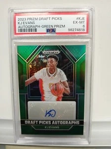 2023 Panini Prizm Draft Picks #DPA-KJE KJ Evans Autographs Green PSA EX6 - Picture 1 of 2