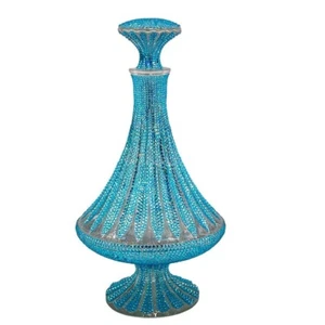 Camus Tradition Baccarat decoration bottle BLUE Crystal Decanter Glass Used - Picture 1 of 10