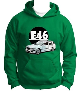 BMW E46 3 Series Hoodie DTG Print Logo Hoody Bimmer Car Lover M3 Sweatshirt Gift - Picture 1 of 5