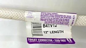 CONNETTORE ALIMENTAZIONE ACQUA WC 1/2" femmina x 7/8" rubinetto a sfera x 12" intrecciato NUOVO - Foto 1 di 6