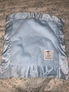Little Giraffe  Light Blue Baby Blanket Furry Security Lovey 14x14" - Picture 1 of 5