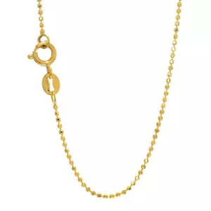 Collar de cadena de cuentas de corte de diamante de 1,00 mm de oro amarillo o blanco de 14 K - Imagen 1 de 8