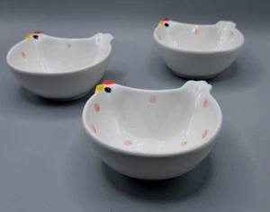 Mini Pinch Prep Bowls Set Of 3 Chicken Rooster Hen Decor - Picture 1 of 10