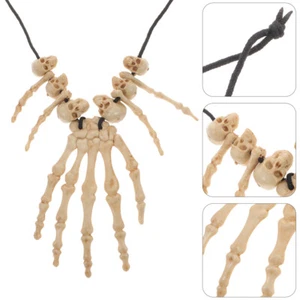 Halloween Bone Pendant Gothic Skull Necklace Costumes Halloween Skull Necklace - Picture 1 of 9