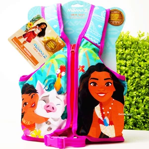 Disney Moana Life Jacket Swim Vest Jacket Pool Float Pua 33-45 Lb Heihei - Picture 1 of 7
