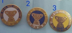 LUFC Pin badge -South Kirkby & District SC - Coca-Cola Cup final '96 - 3 colours - Picture 1 of 2