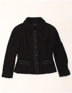 LUISA SPAGNOLI Womens 5 Button Blazer Jacket IT 42 Medium Black Wool AY05 - Picture 1 of 3