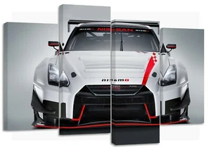 Nissan GT-R sport auto nera stampe su tela divisa incorniciate su barre - Foto 1 di 9