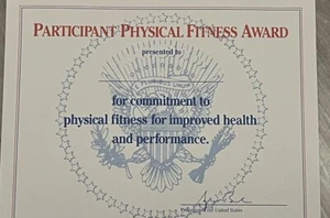 Präsidententeilnehmer Sportunterricht Fitness Award Zertifikat Bush - Bild 1 von 1