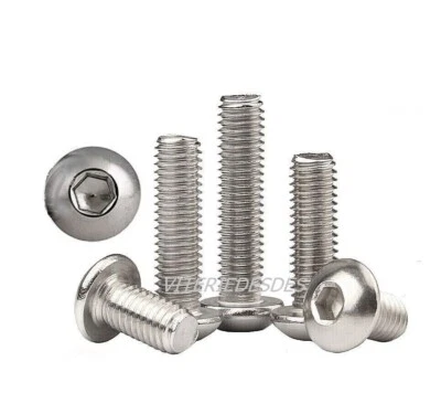 VITI M8 PERNI BULLONI IN ACCIAIO INOX TESTA BOMBATA CAVA ESAGONALE TBEI BOTTONE - Immagine 1 di 4