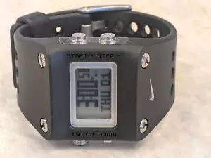 Rare Nike Mettle Chisel Black New Battery Chrono Alarm Watch WC0045 Y2k Train - Picture 1 of 14