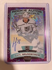 2019-20 O-Pee-Chee Platinum Rookie Auto VIOLET PIXELS #R-GR Carl Grundstrom
