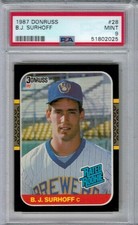 1987 Donruss B.J. Surhoff Rated Rookie RC #28 PSA 9