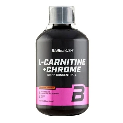 BIOTECH USA L-CARNITINE+CHROME LIQUID DRINK 500ML ORANGE