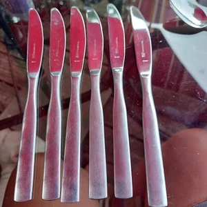 6 Vtg Ecko Eterna Stainless Dinner Knives Japan Flatware - Picture 1 of 3
