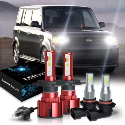 For Scion xB 2004-2006 LED Headlight High/Low + Fog Light Bulbs Combo 4PCS 6000K - Image 1 of 4