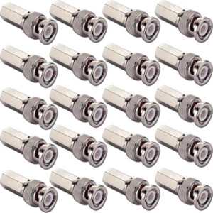 20 BNC Video Security Camera Connectors Adapters for RG6 Coaxial Cable CCTV 1H7 - Picture 1 of 1