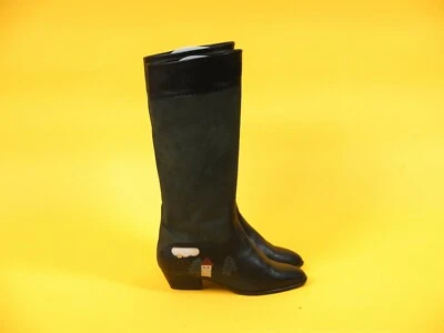Vintage Sudtiroler Schuhe women leather boots/ long calf boots with picture - Image 1 of 4