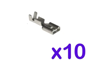 10 x HEAT RESISTANT HIGH TEMPERATURE 6.3mm PUSH ON SPADE CRIMP WIRE CONNECTORS - Picture 1 of 24