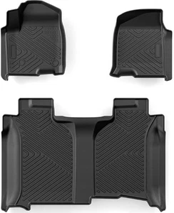 Floor Mats for 2019-2025 Chevy Silverado 1500/GMC Sierra 1500 Crew Cab TPE Liner - Picture 1 of 7