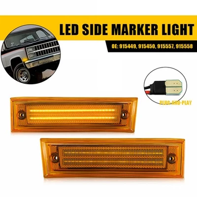 Luz de señalización LED IZQUIERDA+DERECHA delantera para Chevrolet R10 R20 R30 R2500 R3500 1987-91 Foto 1 de 4