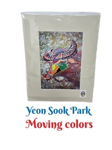 Impresión artística colores en movimiento de Yeon Sook Park colorido toro vibrante con cuernos - Imagen 1 de 12