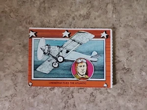 Tarjeta coleccionable Lindbergh Flies Scholastic Magazines 1976 una historia americana - Imagen 1 de 2