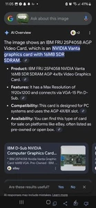 NVIDIA Vanta graphics card with 16MB SDR SDRAM. - Picture 1 of 3