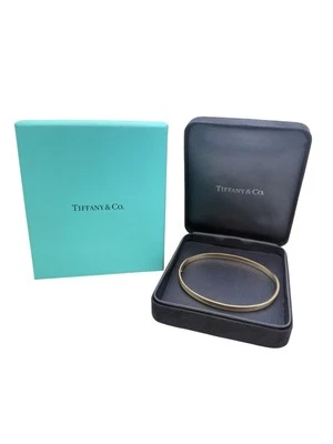 Tiffany & Co. Italy 18k Yellow Gold Smooth Oval Bangle Bracelet - Boxes! - Image 1 of 4