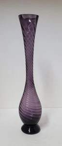 Amethyst Swirled Murano Style Glass Bud Vase - Picture 1 of 7