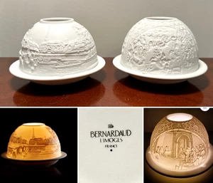 2 neue/unbenutzte BERNARDAUD Limoges Porzellan Lithophanien Votivkerze Feenlampen - Bild 1 von 16