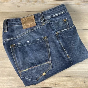 Robert Graham Jeans Herren 34 Blau Dk Wash Denim 100% Baumwolle Straight Jeans 34x36 - Bild 1 von 16