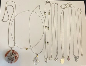 Vintage lot of Sterling Silver 925 Necklaces w/ Pendants 90g - 10 pcs Jewelry - Picture 1 of 5