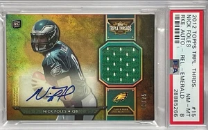 2012 Topps Triple Threads Nick Foles Rookie Auto Relic Emerald /75 JERSEY MATCH! - Picture 1 of 8
