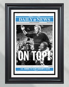 Campeones del Super Bowl 1991 de los New York Giants enmarcados portada impresión de periódico - Imagen 1 de 11