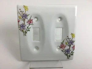 Floral Ceramic Single Switch Plate Porcelain Double Toggle Light Switch Plate - Picture 1 of 3
