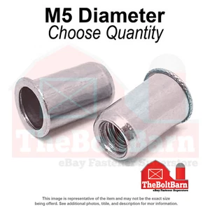 M5-0.8 Stahl kleiner Flansch glatter Körper Nietmuttern zinkklar (Menge wählen) - Bild 1 von 7