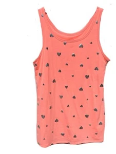 SO Girls Pink Tank Top Golden Hearts Toss Print Size 14 - Picture 1 of 4
