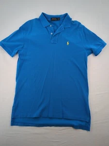 PARA HOMBRES RALPH LAUREN AZUL CLARO MANGA CORTA AMARILLO PONY POLO JERSEY CAMISA MED. - Imagen 1 de 17