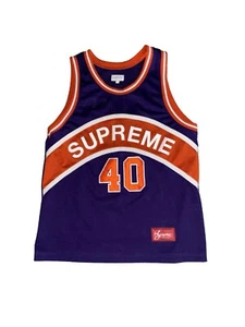 Supreme Curve Basketball Jersey Size M 2017 SS17 Orange Phoenix Purple - Picture 1 of 4