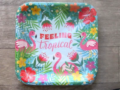 Platos de Papel Colección Temporada FEELING TROPICAL Rosa Flamenco 9"x9" (14) ¡Nuevos! Foto 1 de 4