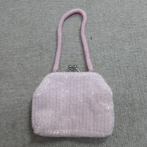 Cache Clutch Pink Sequin Envelope Mini Purse Kisslock - Picture 1 of 5