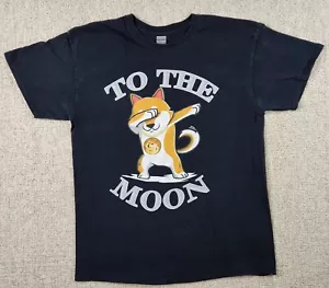 Dogecoin To The Moon T-shirt grande cotone nero - Foto 1 di 11