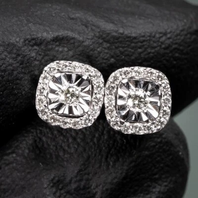 Conjunto milagroso de diamantes naturales de hip hop de oro blanco de 14 quilates de 0,28 quilates para hombre Foto 1 de 4