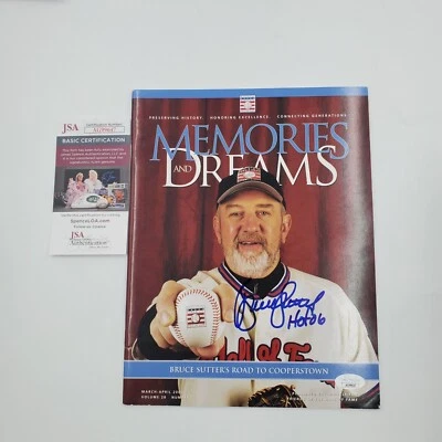 Bruce Sutter Signed Magazine HOF 06 Inscribed Memories & Dreams JSA COA - Image 1 of 4