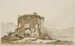 I. DUVIVIER (1758-1832), Venustempel bei Baiae, Aquarell Romantik Landschaft - Picture 1 of 4