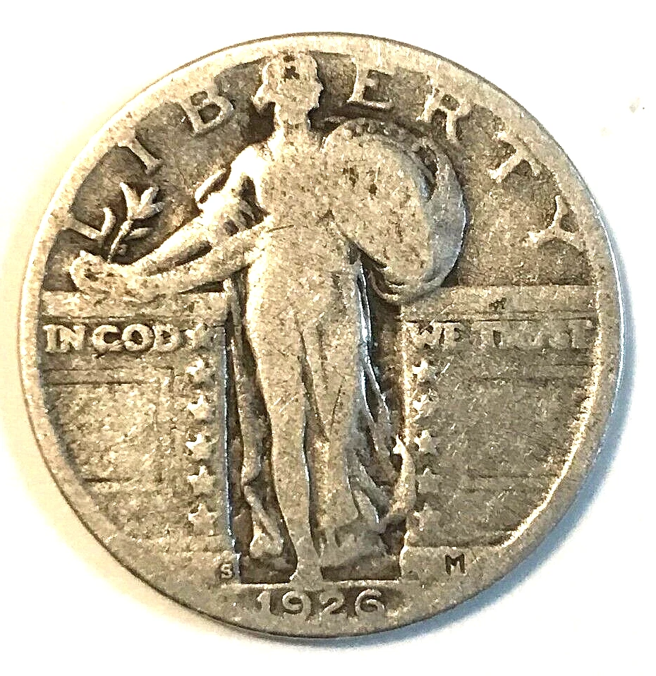 1926 STANDING LIBERTY 90% SILVER QUARTER - SAN FRANCISCO MINT-MARK - Image 1 of 4