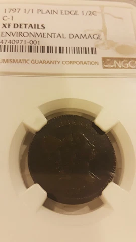 Valuable, Under-graded NGC XF 1797 1/1 Half Cent  (value: $6,000 ) Cover