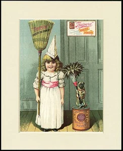 PUG AND LITTLE GIRL CHARMING DOG ADVERT PRINT MOUNTED READY TO FRAME - Picture 1 of 1