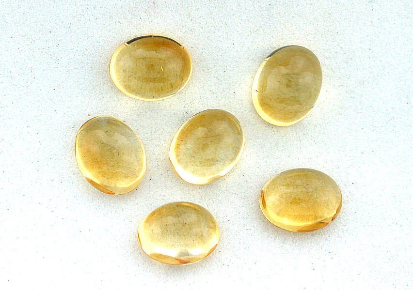 ONE 10x8 10mm x 8mm Oval Natural Golden Citrine Cabochon Cab Gem Gemstone EBS647 - Image 1 of 1